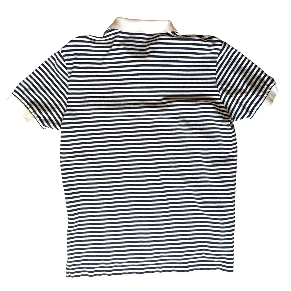 Polo by Ralph Lauren Men's Blue Stripe Cotton Pique Polo Size Large